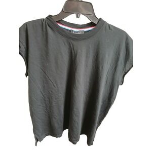 AYR Black Pima Cotton Crew Neck Short Sleeve T Shirt Top Size M